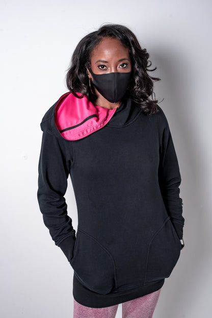 Ladies Fitted Hoodie PINK