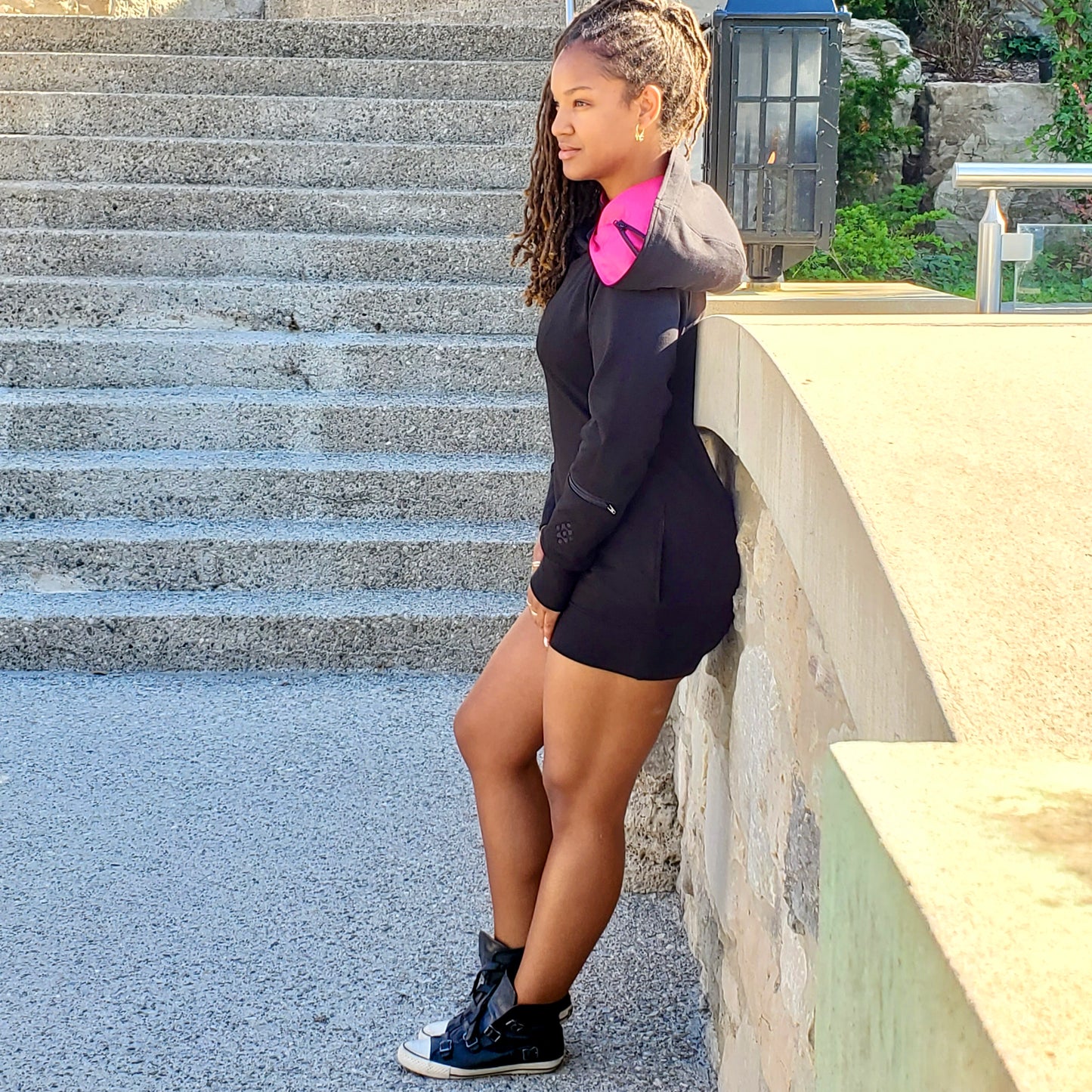 Ladies Fitted Hoodie PINK